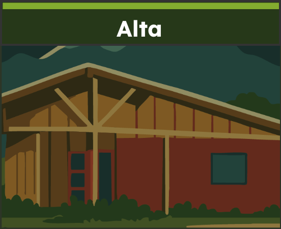 Alta landing page hover button