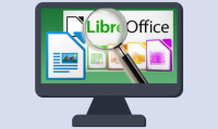 image of a computer monitor displaying the logo for LibreOffice