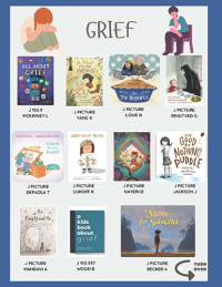 Kids - Grief poster with multiple different book covers