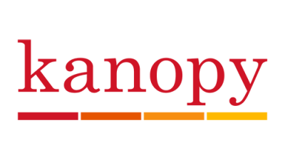 Kanopy red text database logo 