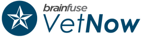 Brainfuse VetNow navy database logo with a navy and white star