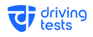Driving Tests blue text database logo
