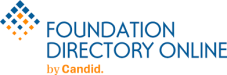 Foundation Directory Online by Candid blue and yellow text database logo