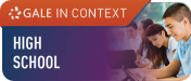 Gale in Context High School database logo with a group of teens doing homework