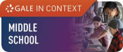 Gale In Context Middle School database logo with an adult helping two middle schoolers on a computer