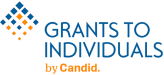 Grants to Individuals by Candid blue and yellow text database logo