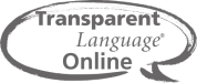 Transparent Languages Online grey text bubble and text database logo