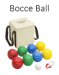Bocce ball kit with 8 balls in a canvas carrying case