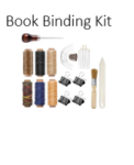 Book binding kit of tools including needles and threads