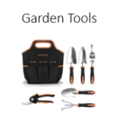 Garden tools in canvas tote bag