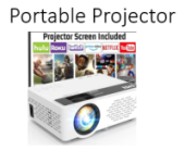 Movie projector kit with screen