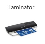 image of a laminator with a sheet of laminated paper coming out of it