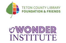 logos for Teton County Library Foundation & Friends and the Wonder Institute