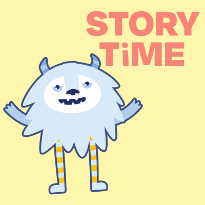 image of preschooler Confetti with text Storytime