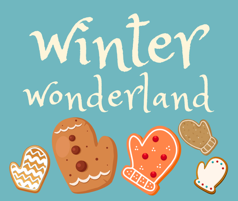 image of gingerbread cookies with the words "winter wonderland"