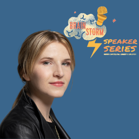 image of Tara Westover with Brainstorm Speaker series logo