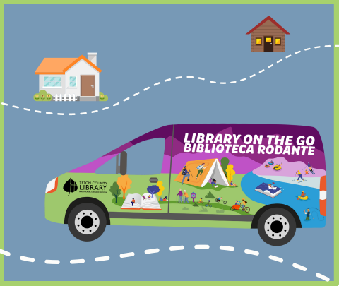 graphic image of the Library Outreach van